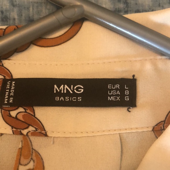 MANGO long sleeve chain print shirt size M - Picture 5 of 6